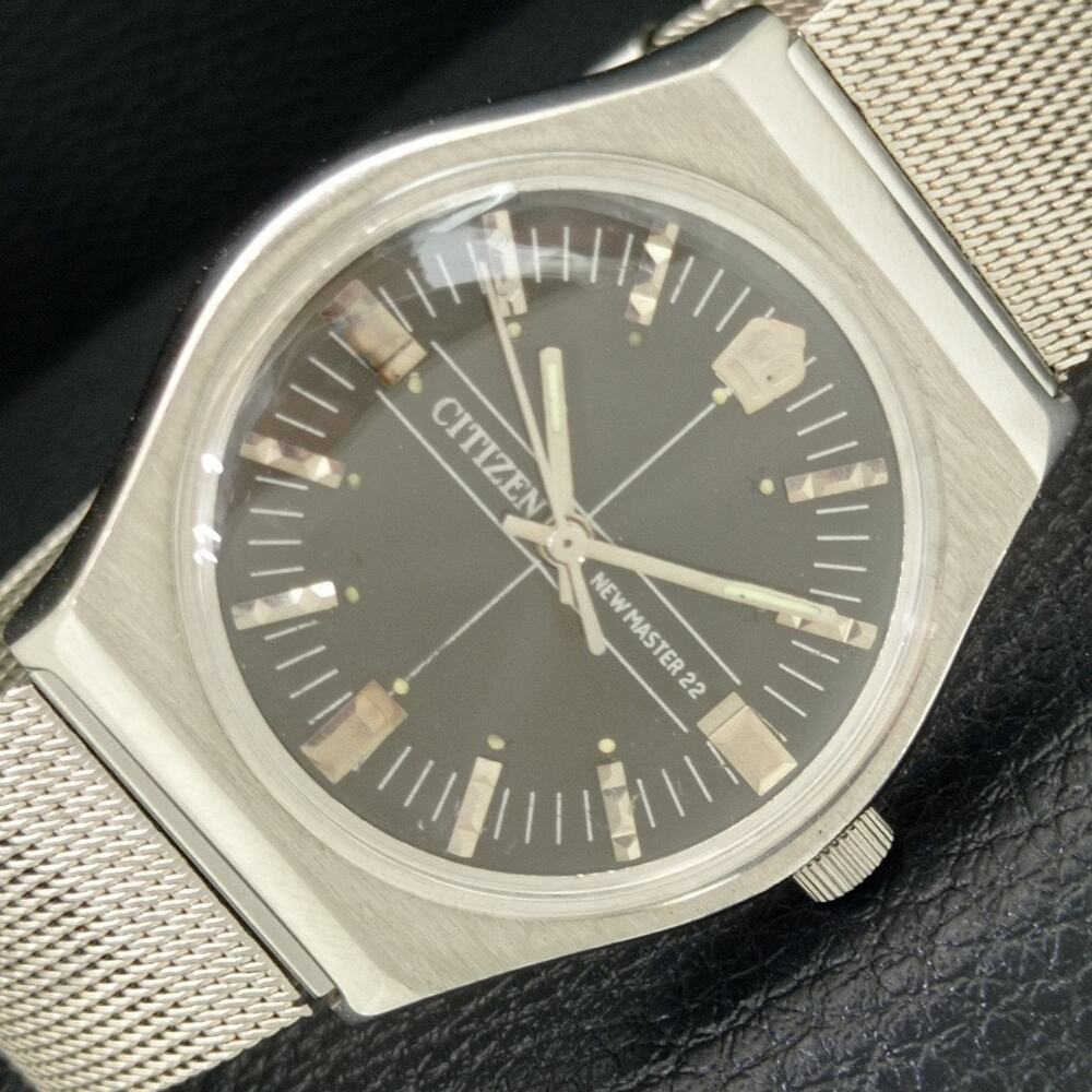Vintage 1987 Citizen Manual Wound Mens Silver Watch & Silver accents